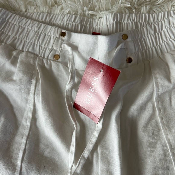 Guess White Wide-Leg Drawstring Cargo Pants - Picture 10 of 14
